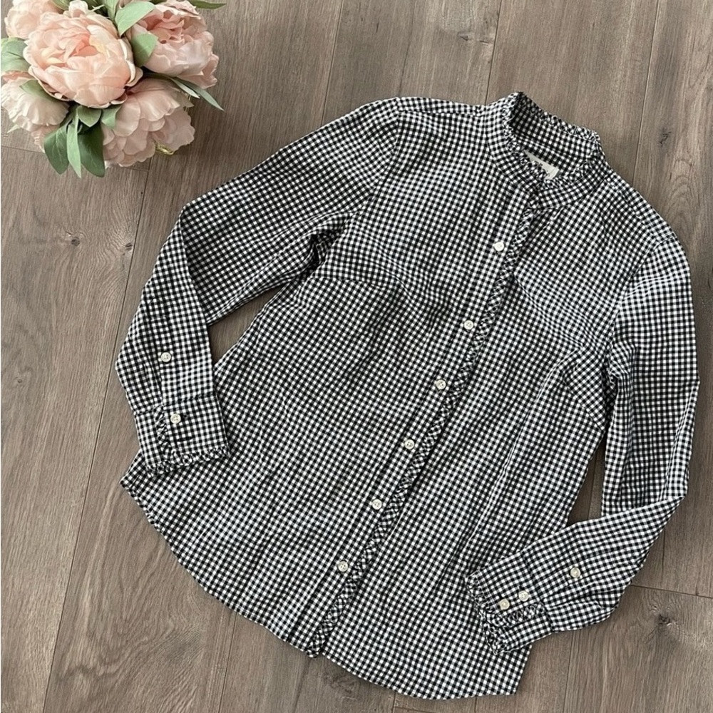 Classic Black and White Gingham Men's Shirt